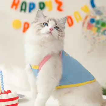 1 комплект Костюма для дня рождения питомца, Очаровательного Мягкого удобного костюма для дня рождения собаки, жилета и шляпы для кошек, зоотоваров, аксессуаров для собак, хлопковой толстовки с капюшоном