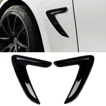 1 Пара для 2012-2016 Bmw 3 серии F30, черный Abs, боковая вентиляционная крышка автомобиля, декоративные наклейки на крыло, запчасти для авто