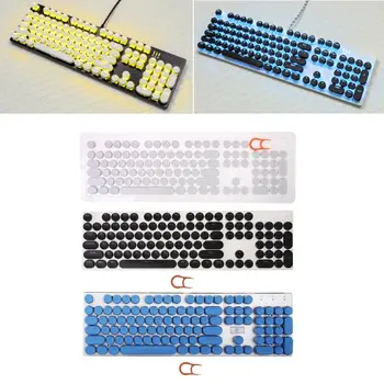 104 Клавиши Ретро Круглые колпачки для клавиш Double Shot DIY Колпачки для пишущей машинки для механической клавиатуры с подсветкой