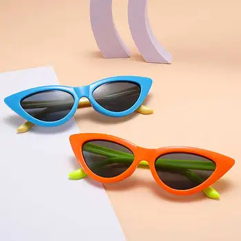 2022 Детские поляризованные солнцезащитные очки Cat Eye для мальчиков и девочек 3-10 лет Очки в силиконовой гибкой безопасной оправе UV400 оттенков