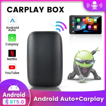 2023 Car play Streaming Ai Box Android Auto Беспроводной Адаптер Для Автомобильного Мультимедийного Плеера Видеоплеер GPS YouTube Netflix BT5.0 VW