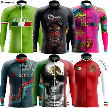 2023 Team Pro Mexico Комплект велосипедной майки с длинным рукавом, велосипедная одежда для горных велосипедов, Дышащая Велосипедная одежда MTB, мужская одежда