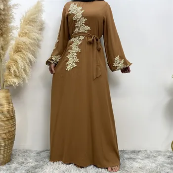2023 Новое Длинное Платье Ближневосточное Арабское Женское Модное Кружевное Платье С Аппликацией из Бисера, Мусульманское Платье Hija Muslims для Женщин, Платье Абая