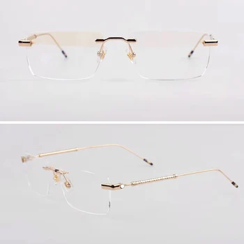 2023 элитный бренд MB family очки по рецепту в оправе мужские 0112 с большим лицом безрамные деловые очки модные наполовину MB0112O