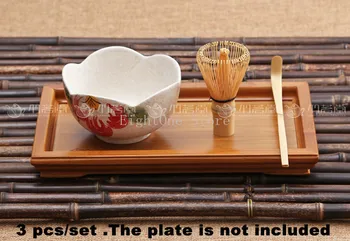 3шт набор 80 зубцов бамбуковый венчик бамбуковый совок матча чаша японский чай наборы инструментов chasen bamboo