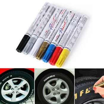 7 цветов Универсальной водонепроницаемой перманентной краски Маркерная ручка протектора автомобильных шин Резина Металлические граффити Масляная маркерная ручка