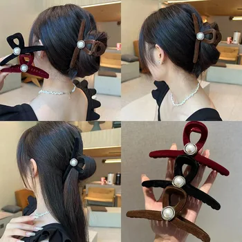 AISHG Новая женская Корейская версия Элегантная Темпераментная заколка для волос с акулой, модный женский головной убор с большой заколкой для волос в виде флокирования