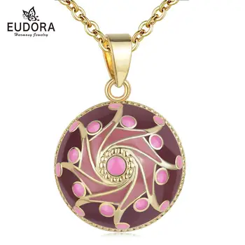 EUDORA Original Emal Craft Pink Harmony Ball Музыкальная подвеска Universe Planet Ожерелье для мамы, ребенка, украшения для беременных, Идея подарка