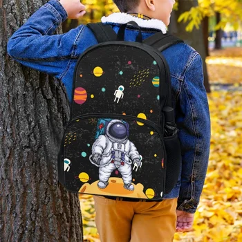 FORUDESIGNS/ Милые студенческие школьные сумки с мультяшным астронавтом, космические идеи, рюкзаки, многоцелевые декоративные сумки для книг, школьные дорожные сумки