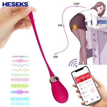 HESEKS Женское приложение, управляющее вибратором, секс-игрушка в виде яйца, Стимуляция клитора, Анальная пробка, Фаллоимитатор для мастурбации, Силиконовые секс-игрушки для женщин