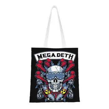 Megadeths Опасное Оружие Сумки-Тоут Для Продуктовых Покупок Женская Кавайная Рок-группа Холщовые Сумки Через Плечо Для Покупок Большой Емкости Сумки