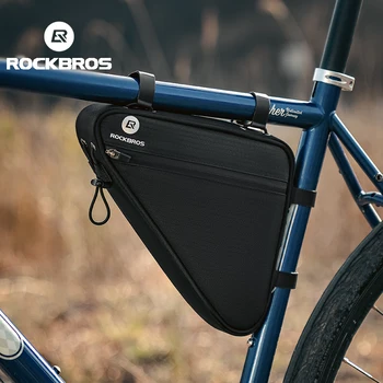 ROCKBROS Треугольная велосипедная рама Передняя сумка-труба Большой емкости с отражателем подсветки Боковой карман MTB Дорожная велосипедная сумка Аксессуары для велосипедов