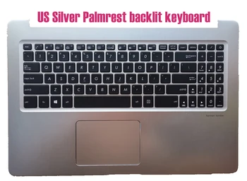 Американская Серебристая клавиатура с подставкой для рук и подсветкой для Asus X580V X580VD X580VN X580GD 90NB0FL1-R31US0