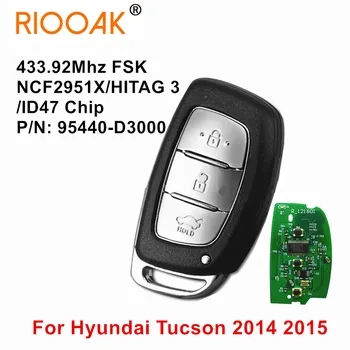 Бесключевой Умный Дистанционный Автомобильный Брелок С Аварийным Ключом 433 МГц ID47 Чип 95440-D3000 Для Hyundai Tucson 2014 2015
