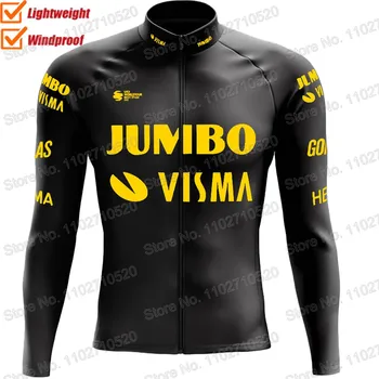 Велосипедная куртка 2023 Golden Jumbo Visma Team, Ветрозащитный жилет, Трикотажные изделия для велоспорта, пальто с длинным рукавом, Майо Windvest MTB
