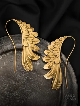 Винтажный дизайн в египетском стиле, Священные Крылья, большие серьги-крючки, серьги золотого цвета для женщин из цыганских племен, подарок для вечеринки