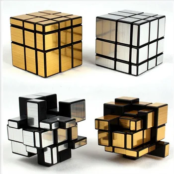 Волшебный Зеркальный куб 3x3x3 Цвета Золотистый, Серебристый Профессиональные Скоростные кубики Пазлы Speedcube Развивающие Игрушки для детей и взрослых Подарок