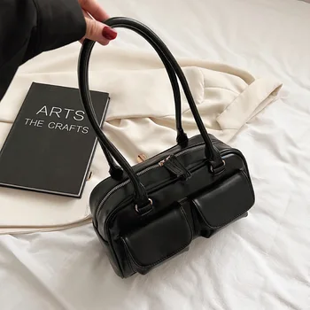 Высококачественные сумки через плечо для женщин, брендовая сумка-тоут, модные кошельки и сумки, дизайнерская сумка для подмышек, повседневная сумка с двойным карманом для рук.