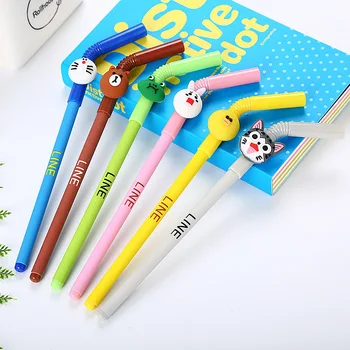 Гелевые ручки с милыми животными из мультфильма Каваи, креативные Школьные Канцелярские принадлежности, письменные принадлежности для детей и студентов, гелевая ручка для подписи