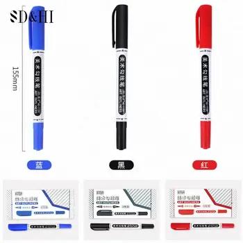 Двусторонняя водонепроницаемая ручка-маркер для перманентного рисования, канцелярские принадлежности, двусторонняя ручка-крючок, обводка для рисования, ручка-крючок