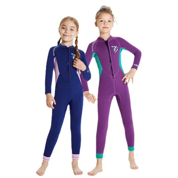 Детский гидрокостюм для серфинга из 2,5 мм неопрена, водолазный костюм для девочек, термальные купальники для подводного плавания, плотный купальник, детские гидрокостюмы