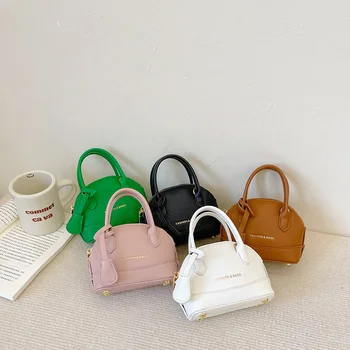 Женская модная мини-сумка в виде ракушки 2022, новые кошельки и сумочки принцессы для девочек, детские однотонные сумки на цепочке из искусственной кожи через плечо для женщин