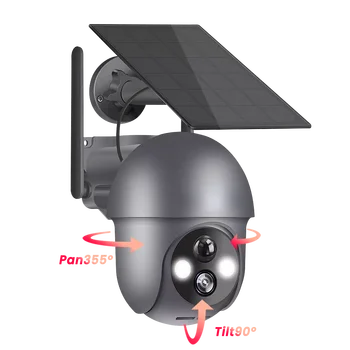 Камера с батарейным питанием 3 МП 1296P Беспроводная солнечная камера видеонаблюдения Сетевая камера наблюдения с солнечной панелью