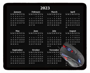 Коврик для мыши с календарем 2023 года, светящийся вентилятор, Красочные противоскользящие резиновые коврики для мыши