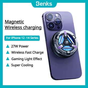 Магнитный беспроводной зарядный радиатор Benks Magsafe Semiconductor Cooling Игровой зажим для отключения звука сзади для iPhone 12 13 14 серий