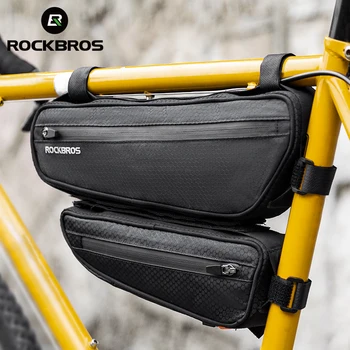Многофункциональные велосипедные сумки ROCKBROS 2 В 1, водонепроницаемая Съемная Комбинированная Передняя труба, Велосипедная сумка, Треугольные Велосипедные сумки