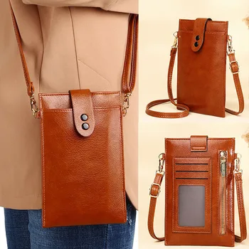 Модная дизайнерская однотонная тонкая сумка-мессенджер, женская маленькая сумка через плечо, женский карман для мобильного телефона, сумка через плечо, женский кошелек для карт