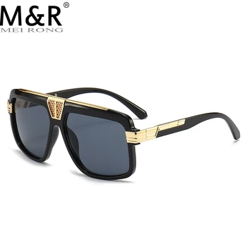 Модные квадратные женские солнцезащитные очки нового стиля в градиентной металлической оправе в стиле ретро-панк Мужские солнцезащитные очки UV400 Gafas Ge Sol