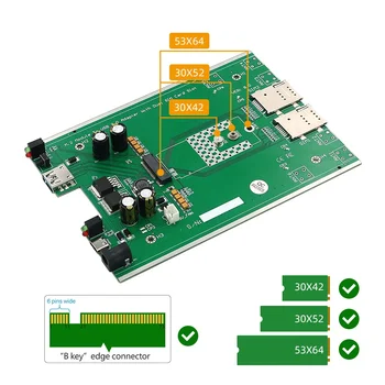 Модуль NGFF (M.2) 4G / 5G к адаптеру USB 3.0 с вентилятором охлаждения / слотом для двух SIM-карт и вспомогательным питанием