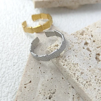 Неправильной геометрической формы Кольцо Золотого Серебряного цвета Открытое Узкое кольцо для женщин Мода Ретро Уникальный Дизайн Ювелирных изделий Регулируемый