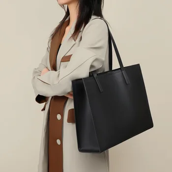 Новая женская сумка, кожаная сумка через плечо, большая вместительная женская сумка для поездок на работу, большая сумка-тоут, сумка-тоут