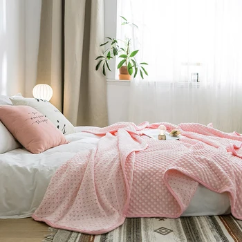 Одеяло из полиэстера из кораллового флиса высокого качества, всесезонное, можно использовать чистый цвет, покрывало для ворса, для взрослых, для детей, для дома, для отеля