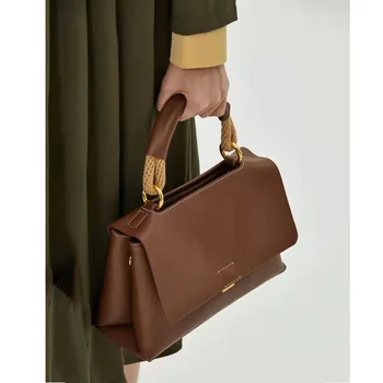 Повседневные женские сумки с веревочной ручкой, дизайнерские мягкие сумки через плечо из искусственной кожи для женщин 2023, роскошная стеганая сумка-тоут, шикарная сумка для поездок на работу