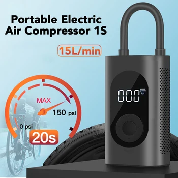 Портативный электрический воздушный насос Электрический воздушный компрессор 150PSI Type-C светодиодный мультитул для автомобиля