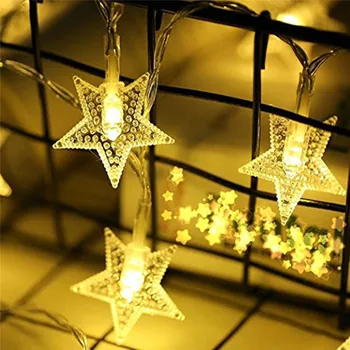 Рождественская елка, звезда, светодиодная гирлянда, сказочный свет, 10 светодиодов, рождественская вечеринка, домашняя свадьба, садовая гирлянда, рождественские светодиодные фонари, украшение