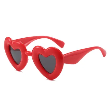 Роскошный бренд-дизайнер Y2K Love Heart Солнцезащитные очки Женские Для мужчин Модные Солнцезащитные Очки Candy Модные Винтажные Панк Розовые Оттенки UV400
