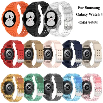 Силиконовый ремешок для Samsung Galaxy Watch 4 44 мм 40 мм Спортивный ремешок, сменные браслеты для умных часов, спортивный браслет correa, модный браслет