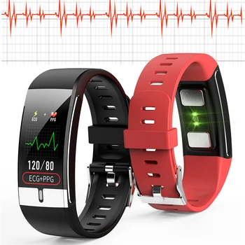Смарт-часы Мужские E66, измеряющие температуру тела, ЭКГ, PPG, Водонепроницаемый спортивный браслет, измеряющий уровень кислорода в крови, частоту сердечных сокращений, умные часы для iOS Android