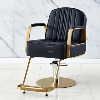 Современные легкие Роскошные парикмахерские кресла, Металлические Салонные Подъемные кресла для бритья, Парикмахерские кресла для глажки Silla De Barbero Коммерческая мебель