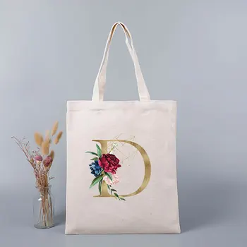 Студенческая сумка, Кошельки, Сумочка, Холщовая сумка с принтом Fleurs Lettres, Эко-сумка для покупок, Складная Многоразовая Тканевая сумка для покупок в стиле Харадзюку