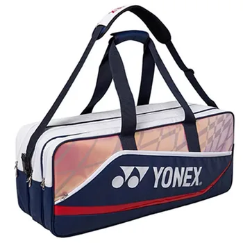 Сумка для ракеток Yonex натуральной прямоугольной формы, спортивные сумки для женщин, мужской Рюкзак для ракеток с отделением для обуви Большой вместимости