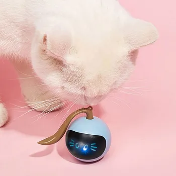 Умная Интерактивная игрушка для кошек Красочные Светодиодные Самовращающиеся игрушки с мячом для домашних животных, перезаряжаемые через USB Игрушки с автоматическим мячом для котенка, Аксессуары для кошек