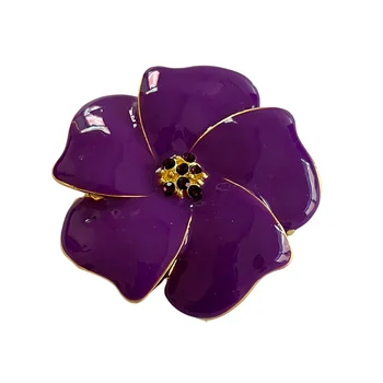 Фиолетовая брошь в виде цветка, греческие украшения 