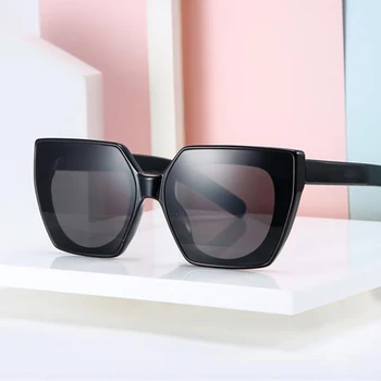 Черные квадратные солнцезащитные очки большого размера, Женские Роскошные оттенки, Мужские Модные очки для вождения, Модные женские Градиентные очки UV400