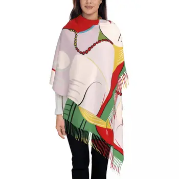 Шарф Picasso's Dream, женская длинная зимняя теплая шаль с кисточками, унисекс, шарфы Пабло Пикассо