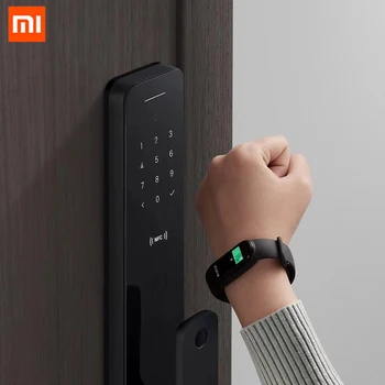 Электронный дверной замок Xiaomi, модное приложение Bluetooth Digital Homekit, удаленная разблокировка / Биометрический отпечаток пальца / смарт-карта / пароль / Ключ